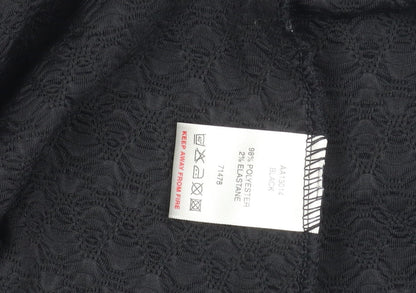 Womens UK Size 12 Cotton Traders Black Kimono Blouse