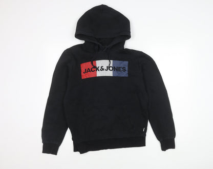 Mens UK Size XS JACK & JONES Black Pullover Hoodie