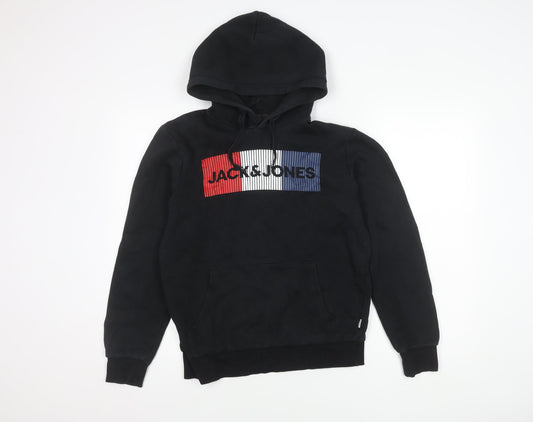 Mens UK Size XS JACK & JONES Black Pullover Hoodie