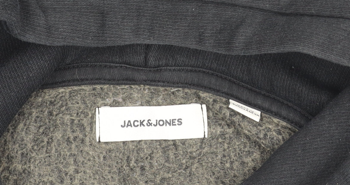 Mens UK Size XS JACK & JONES Black Pullover Hoodie