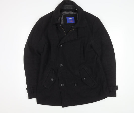 Mens UK Size M Jules Black Pea Coat