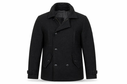 Mens UK Size M Jules Black Pea Coat