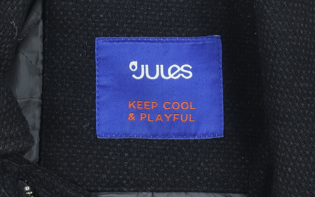 Mens UK Size M Jules Black Pea Coat