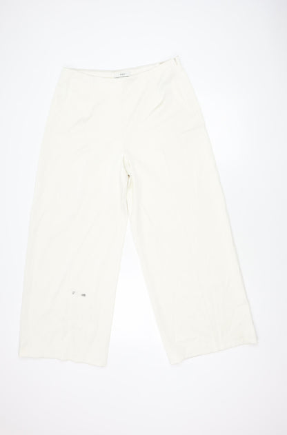Womens UK Size 14 Marks and Spencer Regular Fit  Ivory Trousers