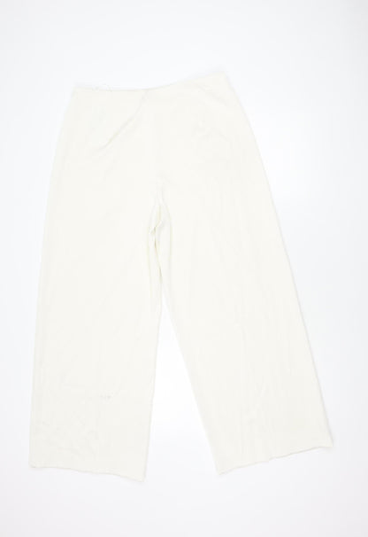 Womens UK Size 14 Marks and Spencer Regular Fit  Ivory Trousers