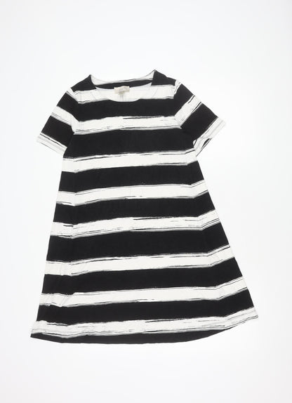 LOFT Women's Black Striped Dress XS