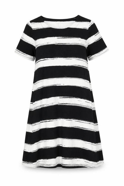 LOFT Women's Black Striped Dress XS