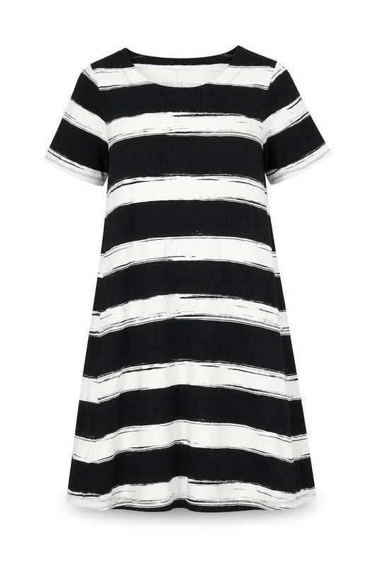 LOFT Women's Black Striped Dress XS