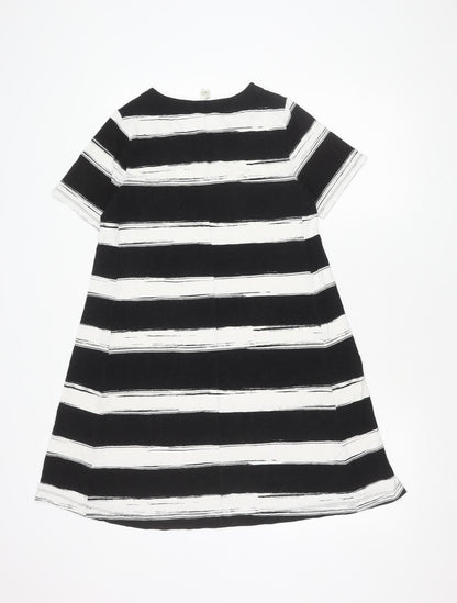 LOFT Women's Black Striped Dress XS