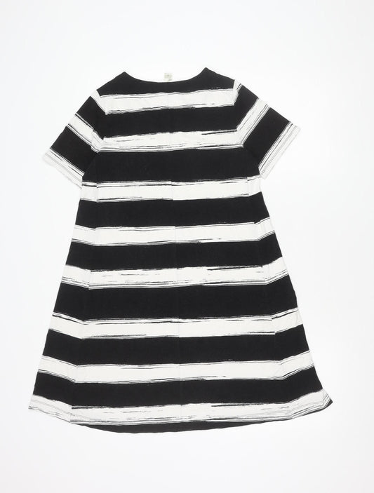 LOFT Women's Black Striped Dress XS