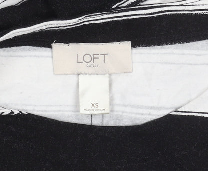 LOFT Women's Black Striped Dress XS