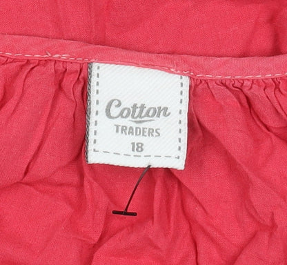 Cotton Traders Women's Pink Embroidered Blouse Size 18