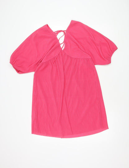 MNG Women's Pink Dress, Size 12, Elegant Tie Closure
