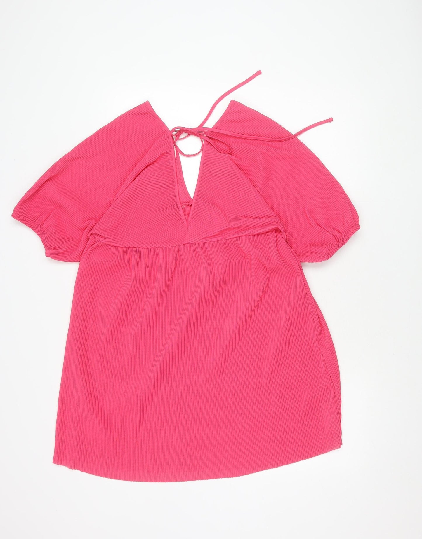 MNG Women's Pink Dress, Size 12, Elegant Tie Closure