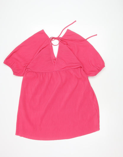 MNG Women's Pink Dress, Size 12, Elegant Tie Closure