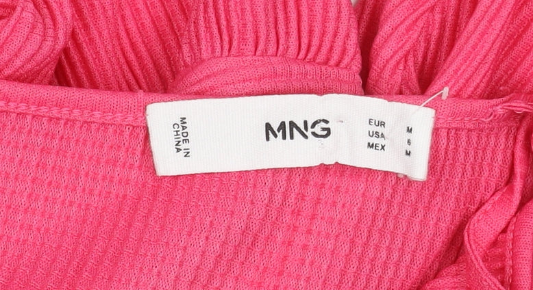MNG Women's Pink Dress, Size 12, Elegant Tie Closure