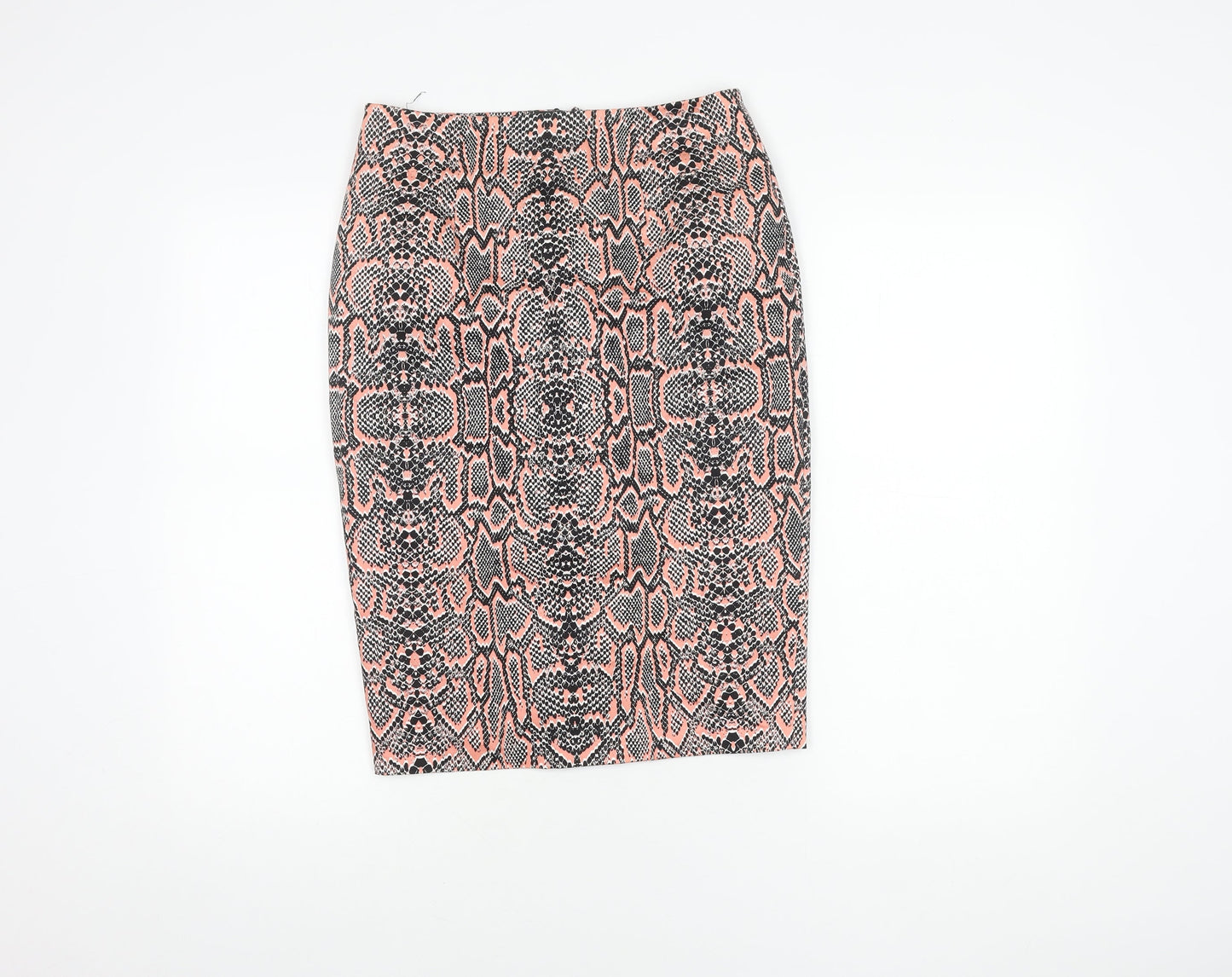 Marks and Spencer Women's Orange Animal Print Pencil Skirt, Size 8