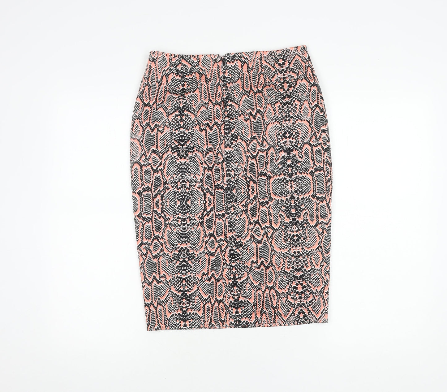 Marks and Spencer Women's Orange Animal Print Pencil Skirt, Size 8