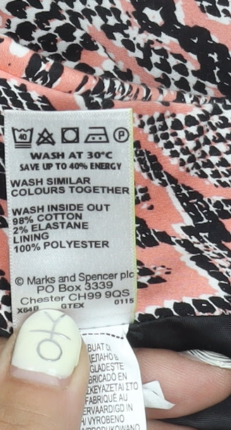 Marks and Spencer Women's Orange Animal Print Pencil Skirt, Size 8