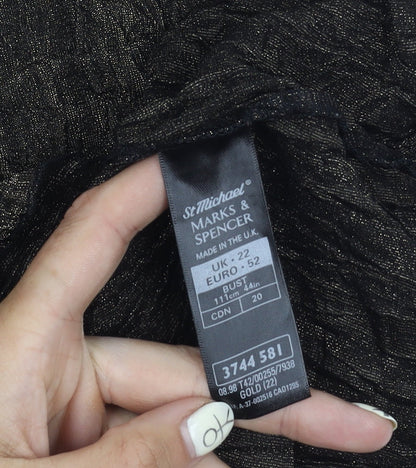Womens UK Size 22 Marks and Spencer Gold Basic Tank