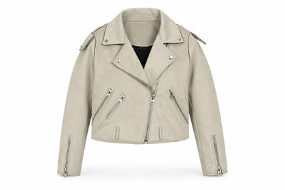 Details Basic Women's Grey Biker Jacket Size R