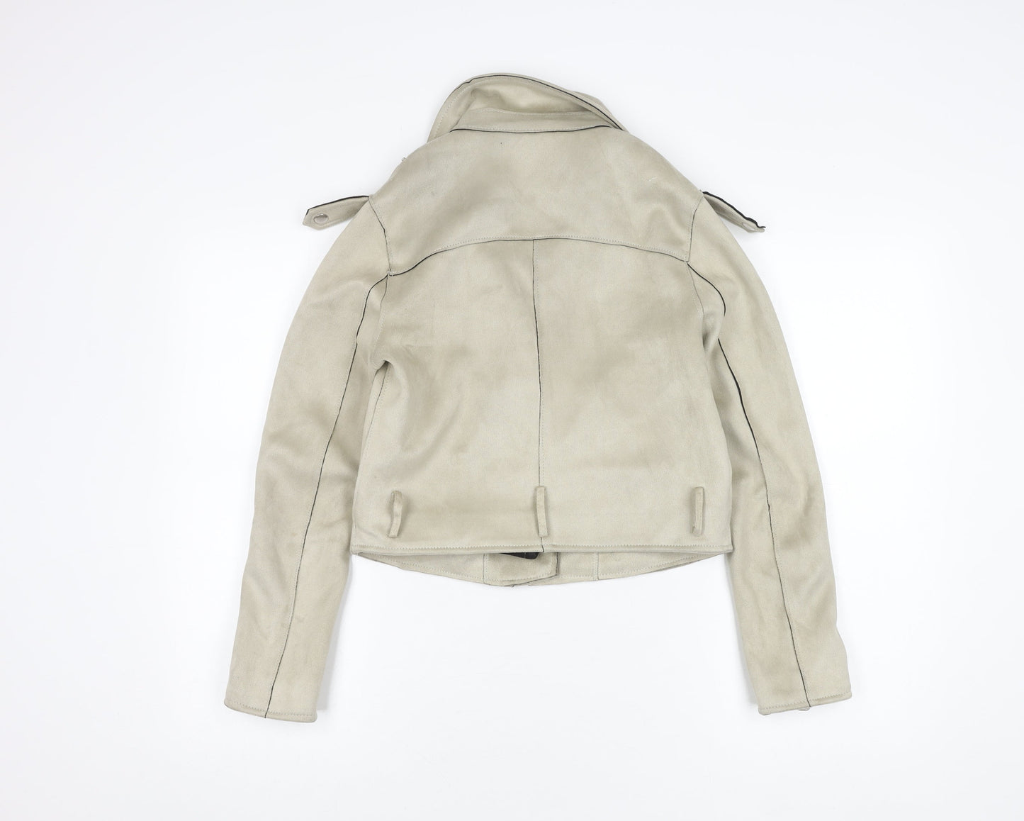 Details Basic Women's Grey Biker Jacket Size R
