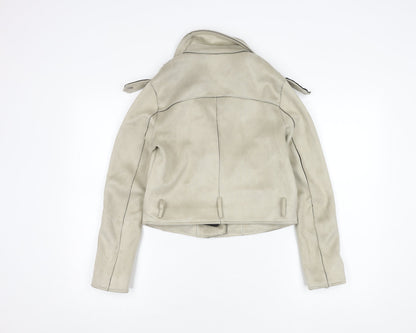 Details Basic Women's Grey Biker Jacket Size R