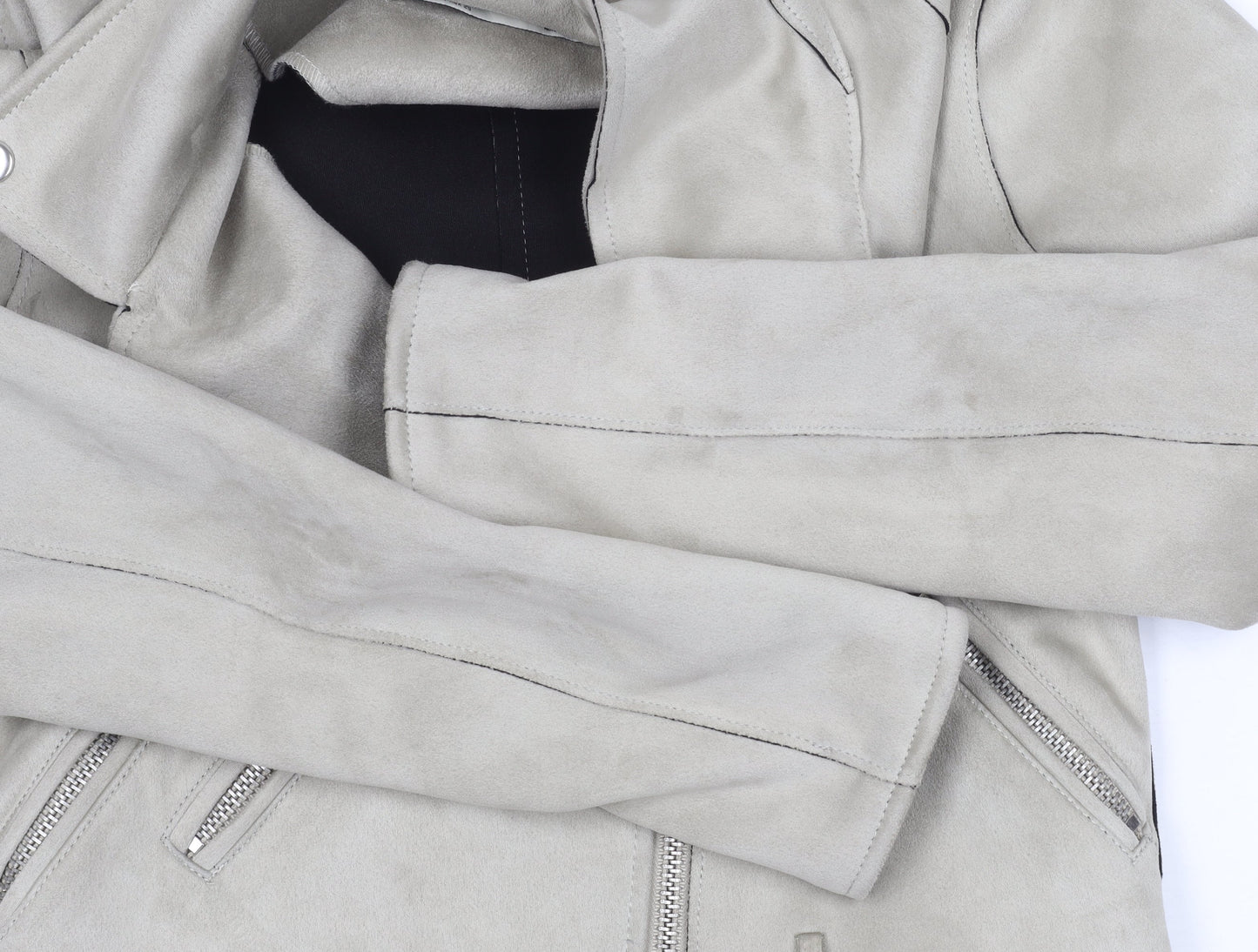 Details Basic Women's Grey Biker Jacket Size R