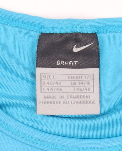 Nike Women's Blue Athletic T-Shirt L