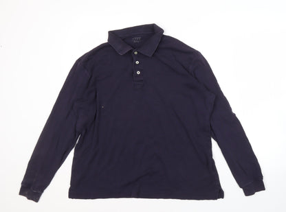 Lands' End Men's XL Long Sleeve Blue Polo