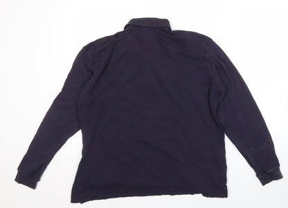 Lands' End Men's XL Long Sleeve Blue Polo