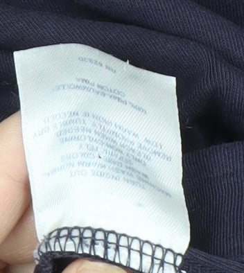 Lands' End Men's XL Long Sleeve Blue Polo