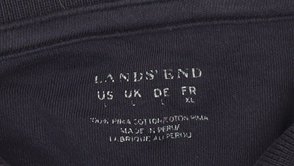 Lands' End Men's XL Long Sleeve Blue Polo