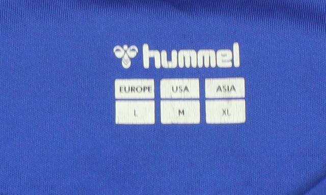 Hummel Men's Blue Football Jersey, Size L, Short Sleeve