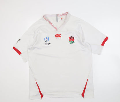 Canterbury Men's White Jersey Rugby Sports Top L