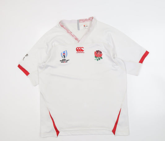 Canterbury Men's White Jersey Rugby Sports Top L