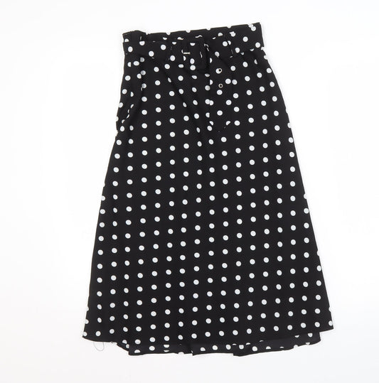 Coast Women's Black A-Line Midi Polka Dot Skirt