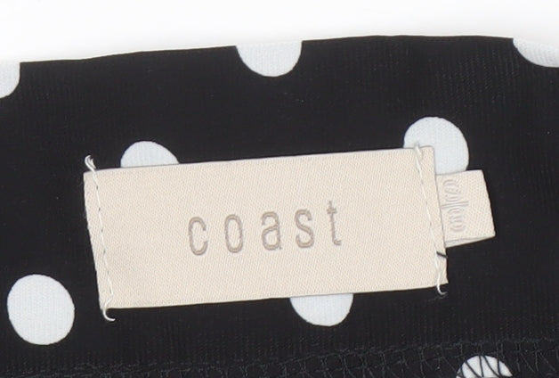 Coast Women's Black A-Line Midi Polka Dot Skirt