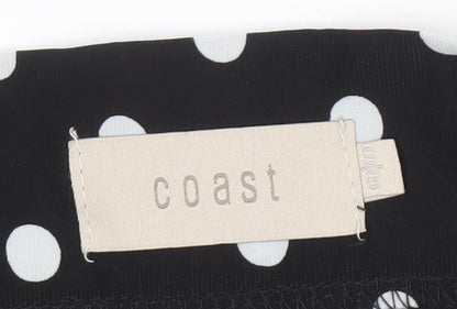 Coast Women's Black A-Line Midi Polka Dot Skirt