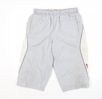 Nike Men's Grey Athletic Shorts M Elastic Waist