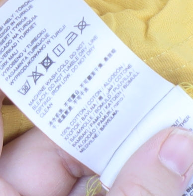 SuperDry Men's Yellow L Cotton Logo T-Shirt