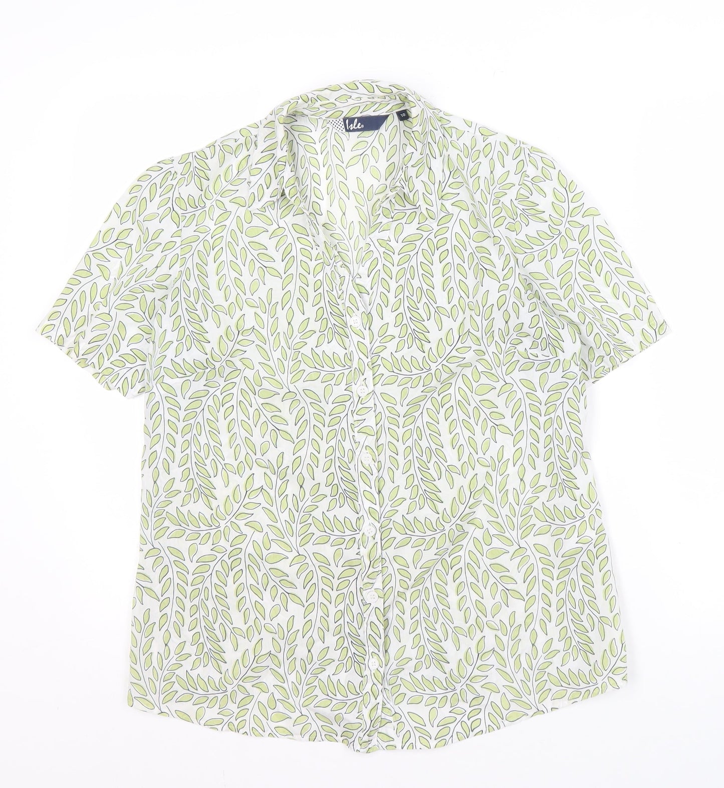 Isle Women's Green Floral Blouse - Size 10