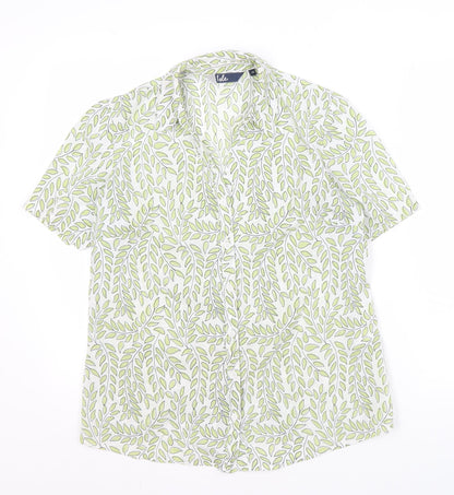 Isle Women's Green Floral Blouse - Size 10