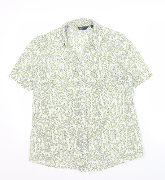Isle Women's Green Floral Blouse - Size 10