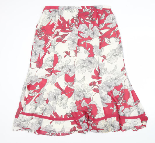 Jacques Vert Women's Multicoloured Floral Flare Skirt Size 18