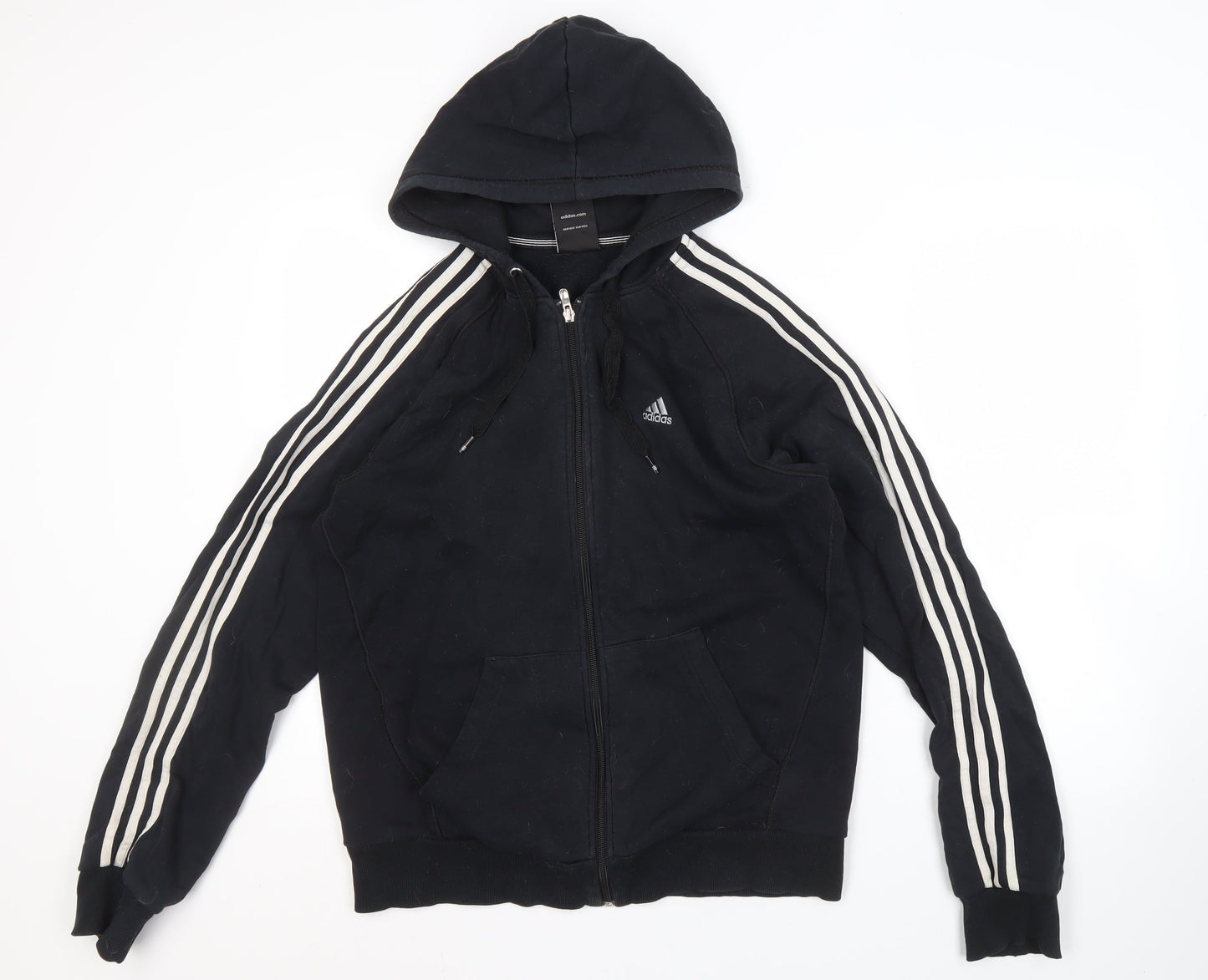 Unisex Adults UK Size M adidas Black Full Zip Hoodie