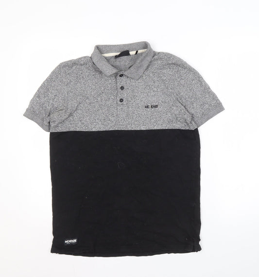 McKenzie Men's Grey Black Polo Shirt S Short Sleeve