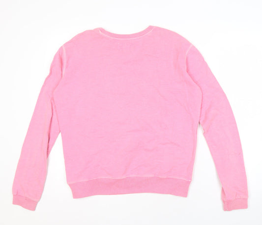 Superdry Women's Pink Logo Crew Neck Sweatshirt