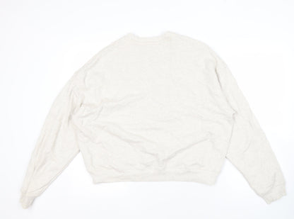 Reebok Beige Unisex Pullover Sweatshirt, M, Casual Style