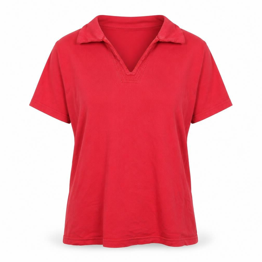 Womens UK Size M EWM Pure Classics Red Basic Polo